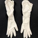 White Ruched Cotton Gloves Formal Prom Costume Small Retro Vintage Wedding Dance Photo 11