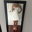 White Satin Mini Dress Photo 3