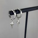 Star Dangle Drop Earrings for Men Women,Punk Hip Hop Earrings Silver Photo 0