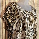 Chico's  Shades of Brown Leopard Print Cap Sleeve Round Neck Top Blouse Small 1 Photo 4