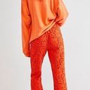 Free People  Red Wild Laces Pull-On Crop Flare Pants Photo 1