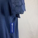 North Crest  Scoop Neck Eyelet Navy Blue Blouse Top Size XL NWT Photo 5