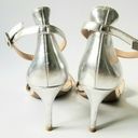 BP . Nordstrom Metallic Silver Strappy Heels Ankle Strap 7.5 Photo 2