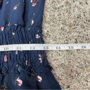 Trixxi Navy Blue Floral Smocked Waist Square Neck Tie Front Mini Dress Small Photo 8