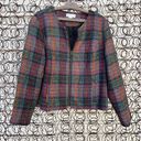 Christopher & Banks  Plaid Wool Blend Zipper Front Blazer Jacket Photo 0