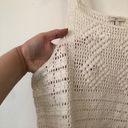 Joie  Zaylee Crochet Sleeveless Fringe Hem Top Cream Beige 100% Cotton Medium M Photo 6