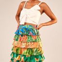Farm Rio NWT  Mixed Prints Multi-Layered Midi Skirt Photo 3