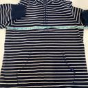 L.L. Bean Navy Blue & White Striped Partial Zip Sweatshirt EUC Sz Sm Cotton Photo 6