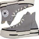 Converse Chuck 70 Plus Totally Neutral Egret Black Platform Sneaker Womens 8.5 Photo 8