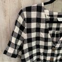 Abound  Gingham V-Neck Linen Blend Top Photo 2