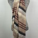 BP . Neutral Multicolored Striped Rectangular Wrap Scarf Photo 0