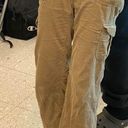 Tan velvet cargo pants Photo 4