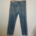 Everlane  Relaxed Straight Jean High Rise Button Fly Light Wash Distressed Photo 2