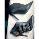 Michael Antonio  Black Buckles Cut Out Booties Ankle Boots 4.5" Heels Size 11 Photo 1