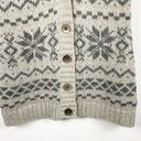 J.Jill  Gray Fair Isle Pattern Button V-Neck Sweater Vest, Size XS Photo 7