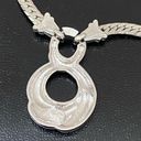 infinity Vintage NAPIER O-Ring  Drop Pendant Shiny Snake Chain Silver Necklace Photo 9