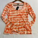 Inc international  Concepts Scoop-Neck Top Tie-Dye Orange/White NWT Small Photo 5