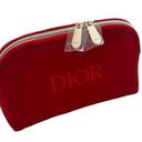 Christian Dior New  Red Velvet Double Zipper Travel Cosmetic Toiletry Evening Bag Photo 0