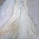 Speck LESS CRÈME WHITE FLORAL CROTCHET HALF ZIP FIT & FLARE DRESS Photo 3