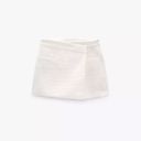 ZARA New‼️  Women's Textured Asymmetrical Skort Ivory Size XS Photo 3