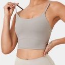 Halara  In My Feels Basic Padded Cropped Tank Top Dove Grey Photo 0