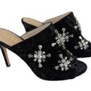 Nicole Miller Black Artelier Taranto Crystal Embellished Mules Holiday Party Photo 0