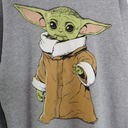 Star Wars  Baby Yoda Mandalorian Gray Crewneck Sweatshirt Small Unisex Photo 1