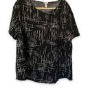 Isabel Maternity  Black And White Printed Short Sleeve Blouse Size Large Photo 0