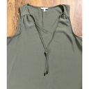 Maurice's  Women Medium Olive Green Tank Top‎ V- Neck W/tie Sleeveless EUC Photo 4