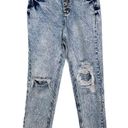 Acacia PTCL  High Rise Mom Jean Button Fly Distressed Acid Wash Sz 27 Photo 2