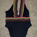 Yandy  collection embroided Vneck black swimsuit size S Photo 1