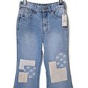 Wrangler Billabong x  Patchwork Flared High Waist Jeans Size 28 Light Wash Photo 10