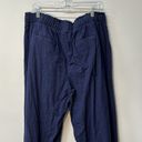 Lane Bryant Linen Wide Leg Pant navy blue 16 elastic waist office business Photo 4