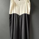 Vanity Fair Vintage  Lace White Black Satin Cami Slip Dress Size 40 Photo 3