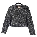 Rebecca Taylor  ZELMA ZIP-FRONT FLORAL PRINT LAMB LEATHER JACKET WOMENS 2 $1,295 Photo 0