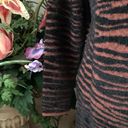 J.O.A. NEW Zebra Print Fuzzy Long Wrap Cardigan Duster in Black / Brown Photo 4