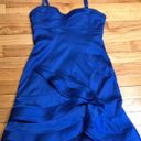 BCBGMAXAZRIA Colorful satin Wedding guest coquette ruffle coastal club bodice evening A-line Vintage Y2k Pencil Dress Photo 2