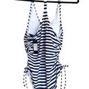 Beach Club NWT Palisades  Navy Blue & White Striped One-piece Swimsuit Photo 2