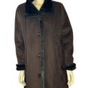 Jones New York Vintage 's luxe style trimmed, faux fur long brown coat size large Photo 14