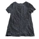 Tommy Hilfiger  Shirt Womens Small Black White Stripe Short Sleeve Lace-Up Cotton Photo 1