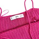 Mango MNG  Pink Crochet Knit Cropped Halter Tank Top Size Medium Photo 6