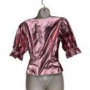 Cinq à Sept  Foil Theo Top tea rose metallic pink sz S Photo 4