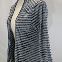 Live and let live  Open Front Asymmetrical hem Gray Striped Cardigan Size Medium Photo 4