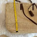 Talbots  Straw Medium Tote Purse Zip Closure Double Handle Tassel Beach Photo 11