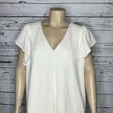 Ava & Viv  NWT Size 3X Cream Textured Fabric Flutter Sleeve V-Neck Blouse Top Photo 1