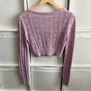 Lovers + Friends Revolve  Purple Cropped Crochet Sweater Photo 4