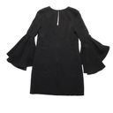 Milly NWT  Nicole in Black Italian Cady Bell Sleeve Short Sheath Dress 2 $380 Photo 3