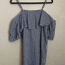 Amanda Uprichard  Marise Navy Gingham Ruffle Dress P XS Photo 4