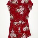 Nordstrom  Red Romper Shorts S Mimi Chica Short Sleeve One Piece Floral Photo 5