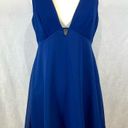 BCBGeneration royal blue deep neck flowy chiffon dress size 8 Photo 4